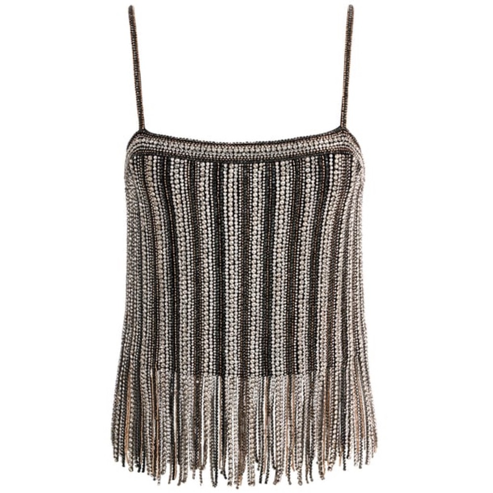ALICE + OLIVIA CHI EMBELLISHED FRINGE TANK - Picture 12 of 15